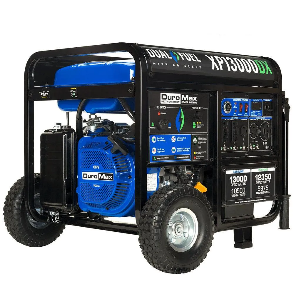 13,000 Watt Dual Fuel Portable Generator w/ CO Alert