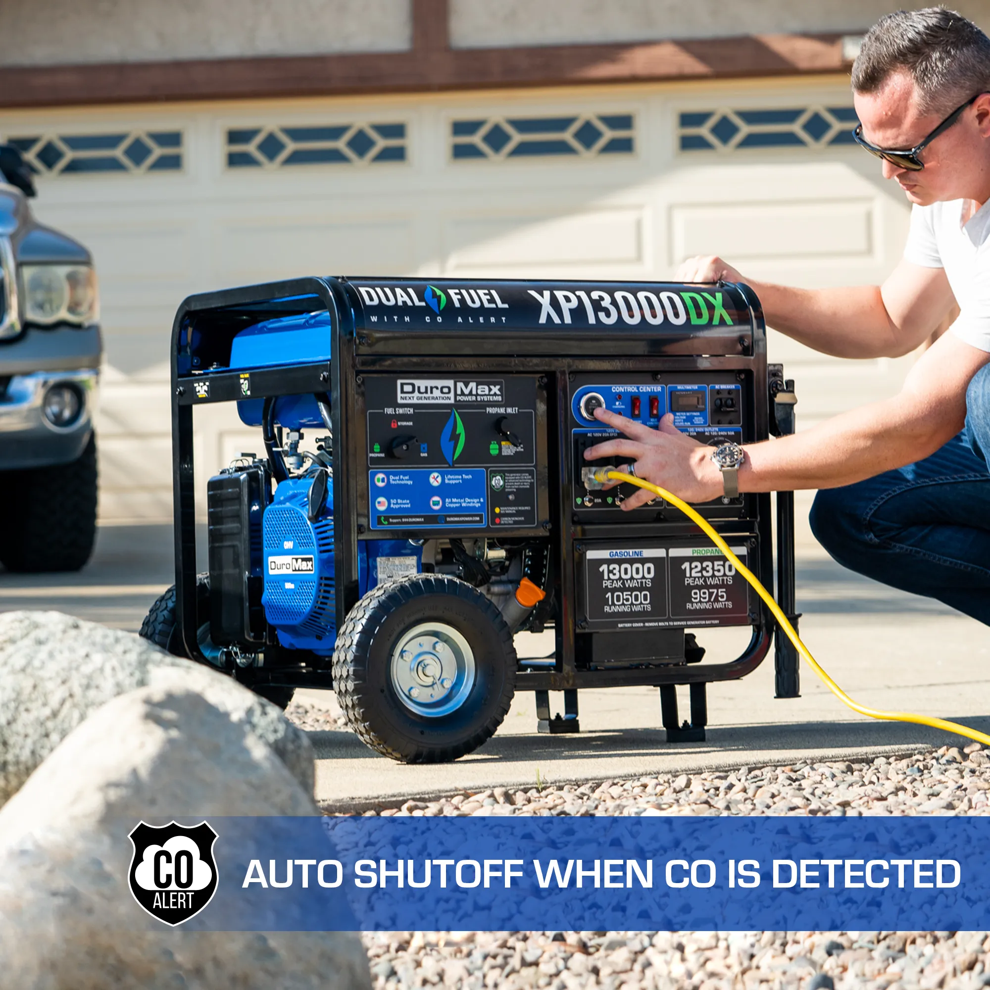 13,000 Watt Dual Fuel Portable Generator w/ CO Alert