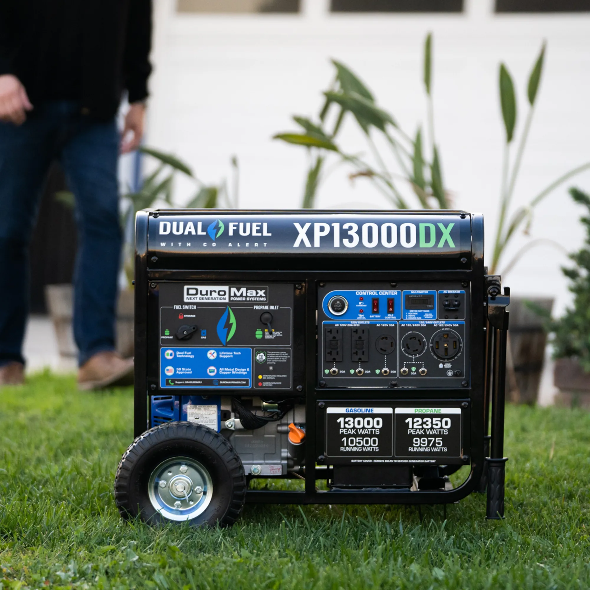 13,000 Watt Dual Fuel Portable Generator w/ CO Alert