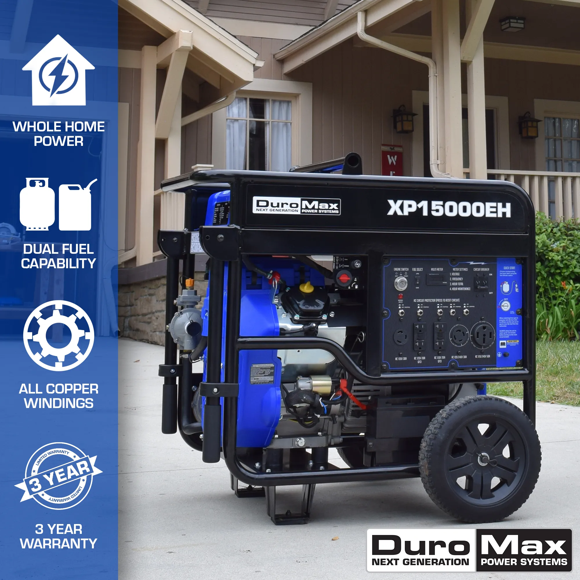 15,000 Watt Dual Fuel Portable Generator