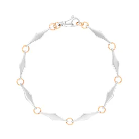 18 Rose Gold Sterling Silver Rhombus Handmade Bracelet