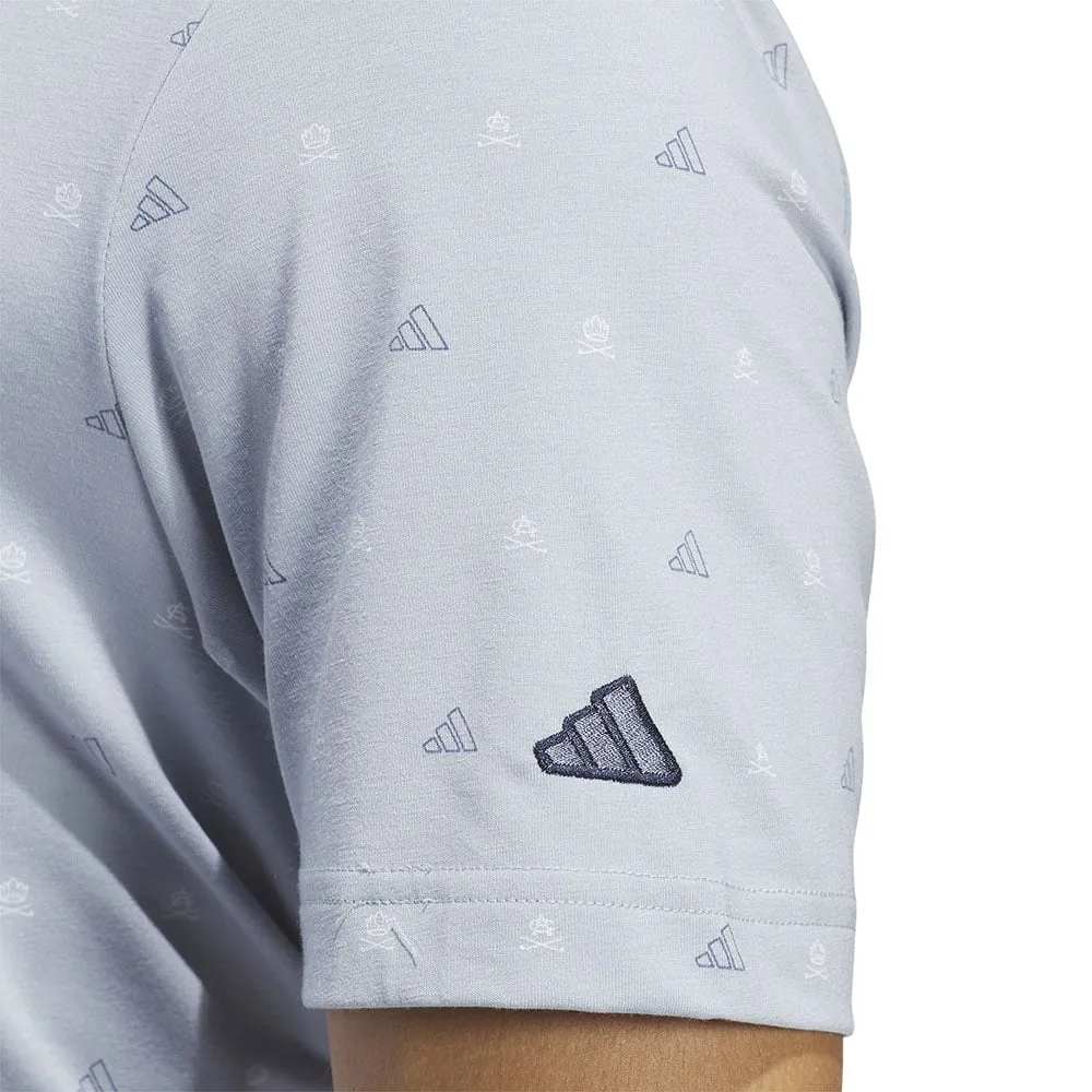 adidas Go-To Print 2 Polo Shirt - Light Grey