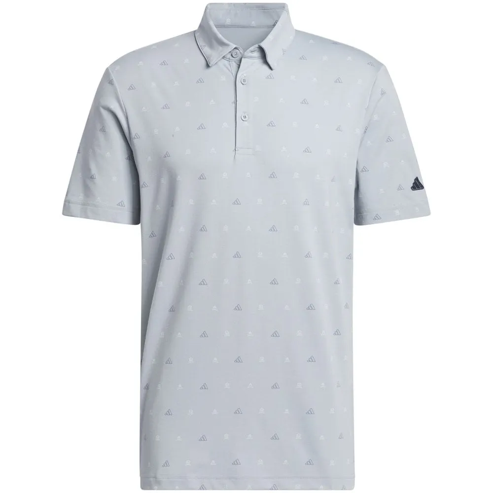 adidas Go-To Print 2 Polo Shirt - Light Grey