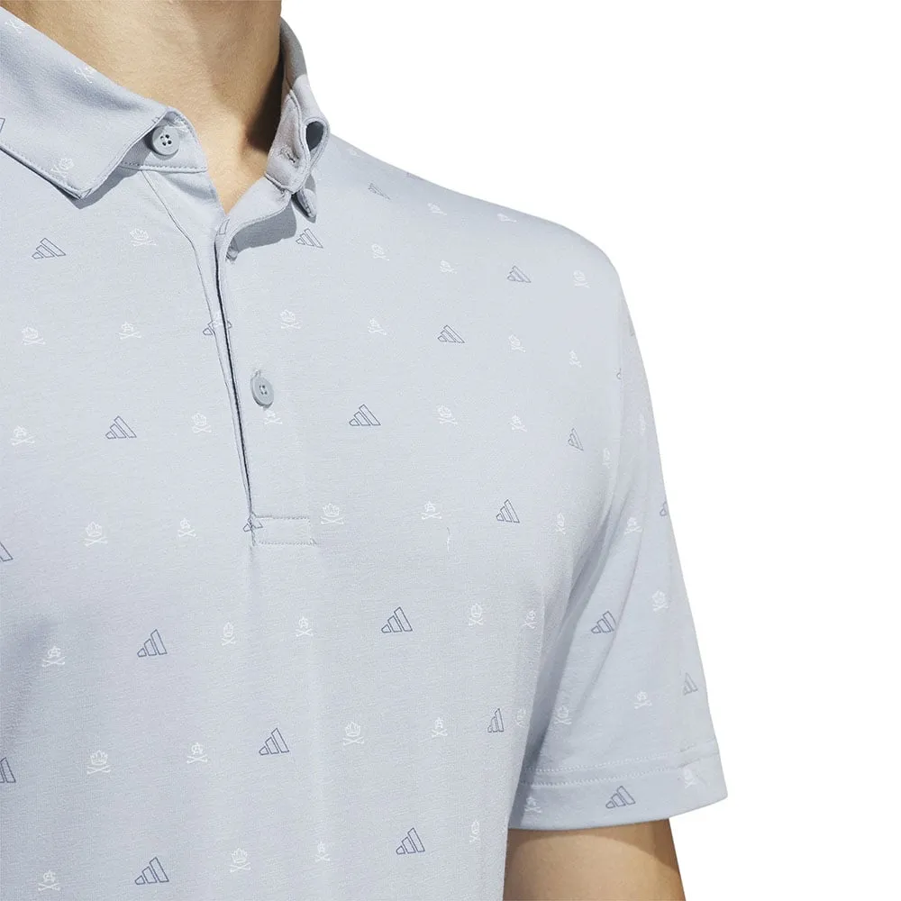 adidas Go-To Print 2 Polo Shirt - Light Grey