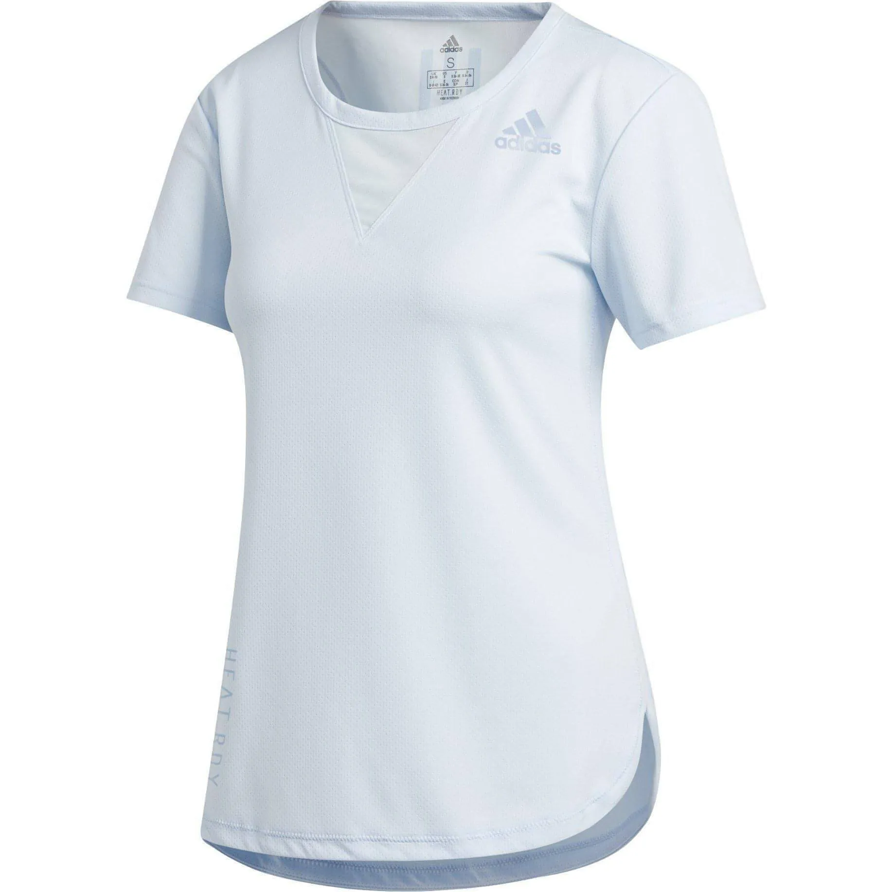 adidas HEAT.RDY 3 Stripes Short Sleeve Womens Training Top - Blue