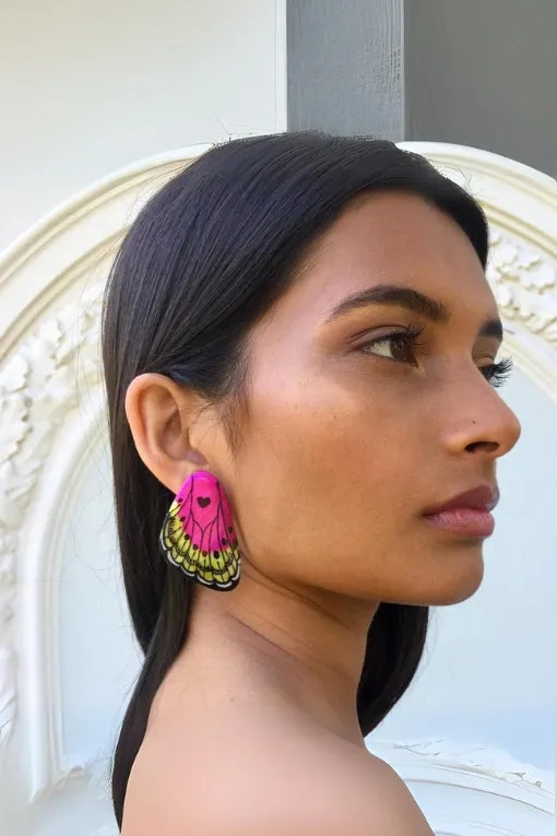 Aros Alas Mariposa Fucsia