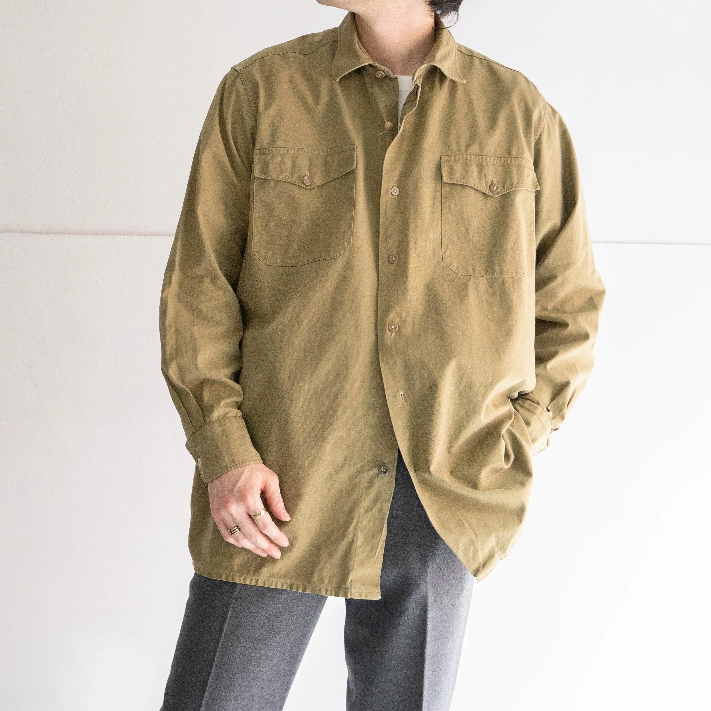 around 1960s USA? khaki work shirt