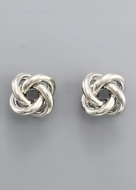 Athena Eternity Knot Earrings- Silver