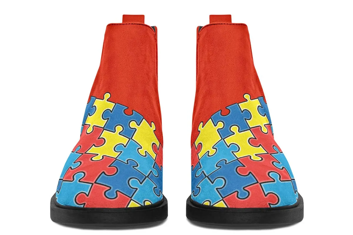 Autism Awareness Puzzle Neat Vibe Boots