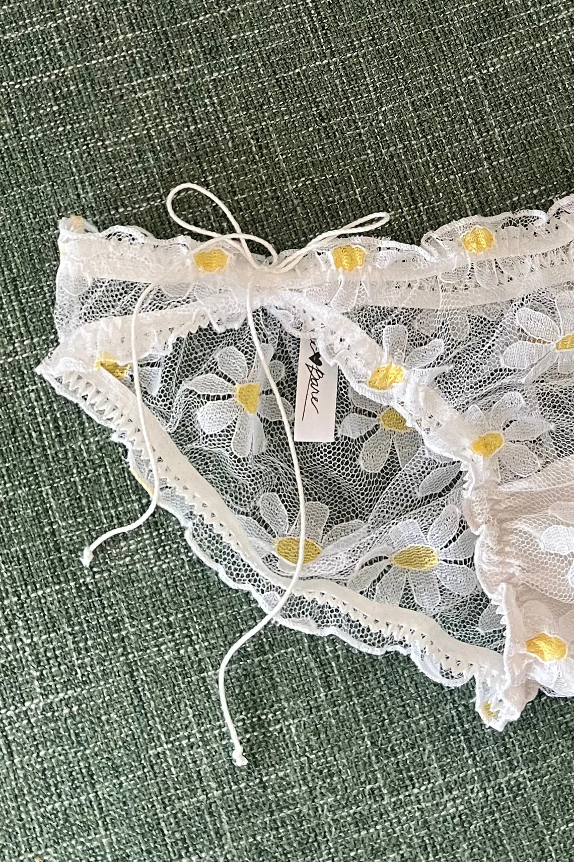 BACK IN STOCK! Anaphora Panty in Sheer Upcycled Vintage Daisy Tulle Mesh