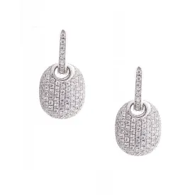 Bellagio Collection Pave Diamond White Gold Drop Earrings