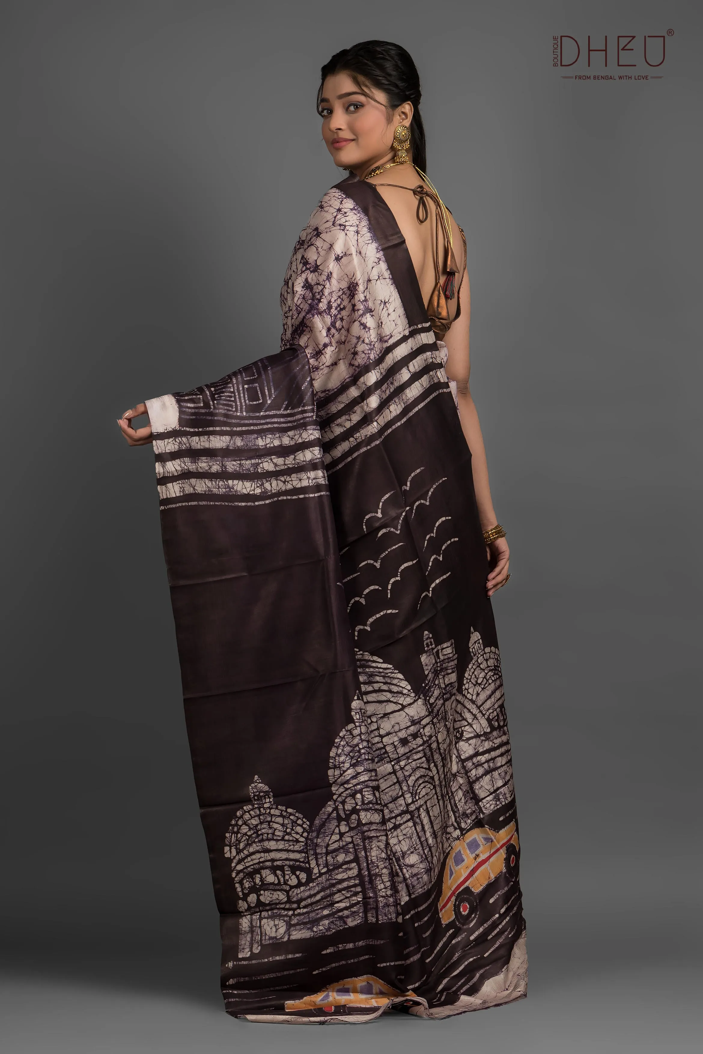 Bishnupuri Silk Batik Saree (Silk Mark Certified)