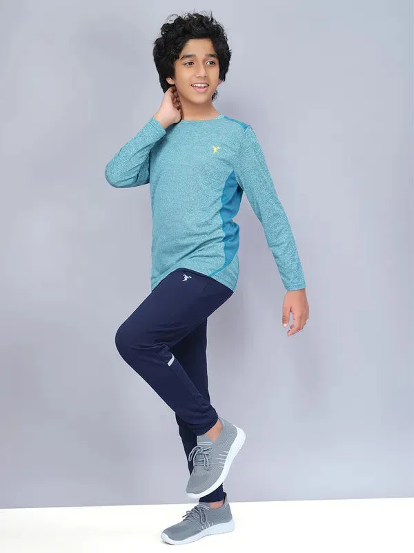 Boys Melange Slim Fit Crew Neck T-shirt with DOUBLE COOL