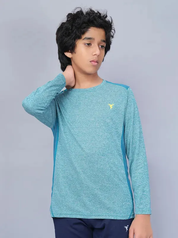 Boys Melange Slim Fit Crew Neck T-shirt with DOUBLE COOL