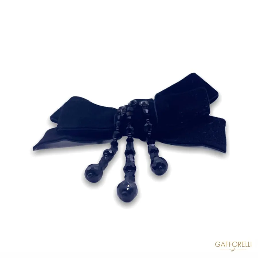 Brooch in the Shape of a Pendant Bow with Rhinestones A501 - Gafforelli Srl