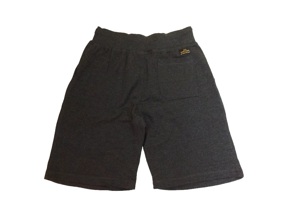 Brooklyn Work Script Embroidery Fleece Rid Shorts Heather Charcoal