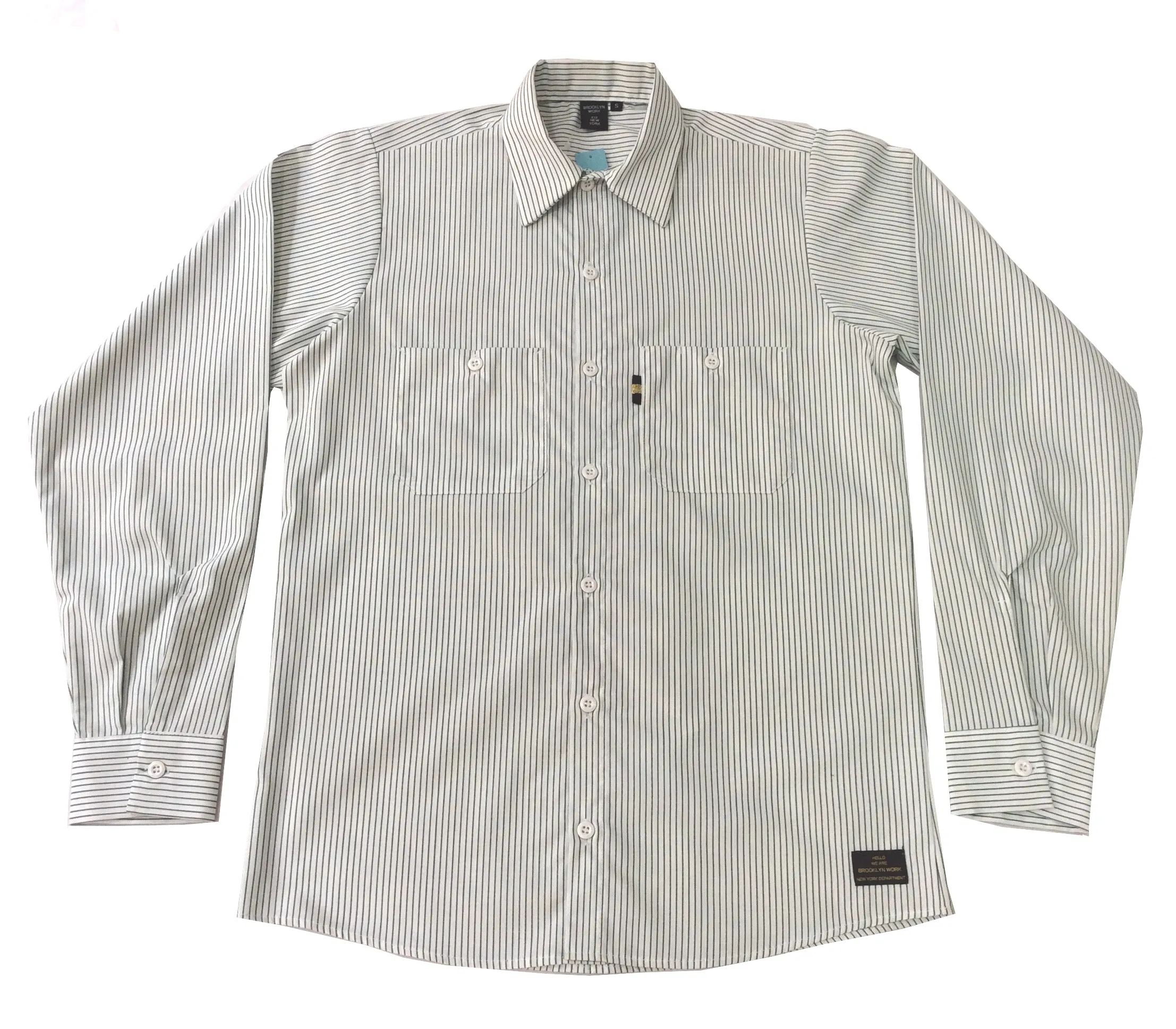 Brooklyn Work Striped Ribbon L/S Shirt White