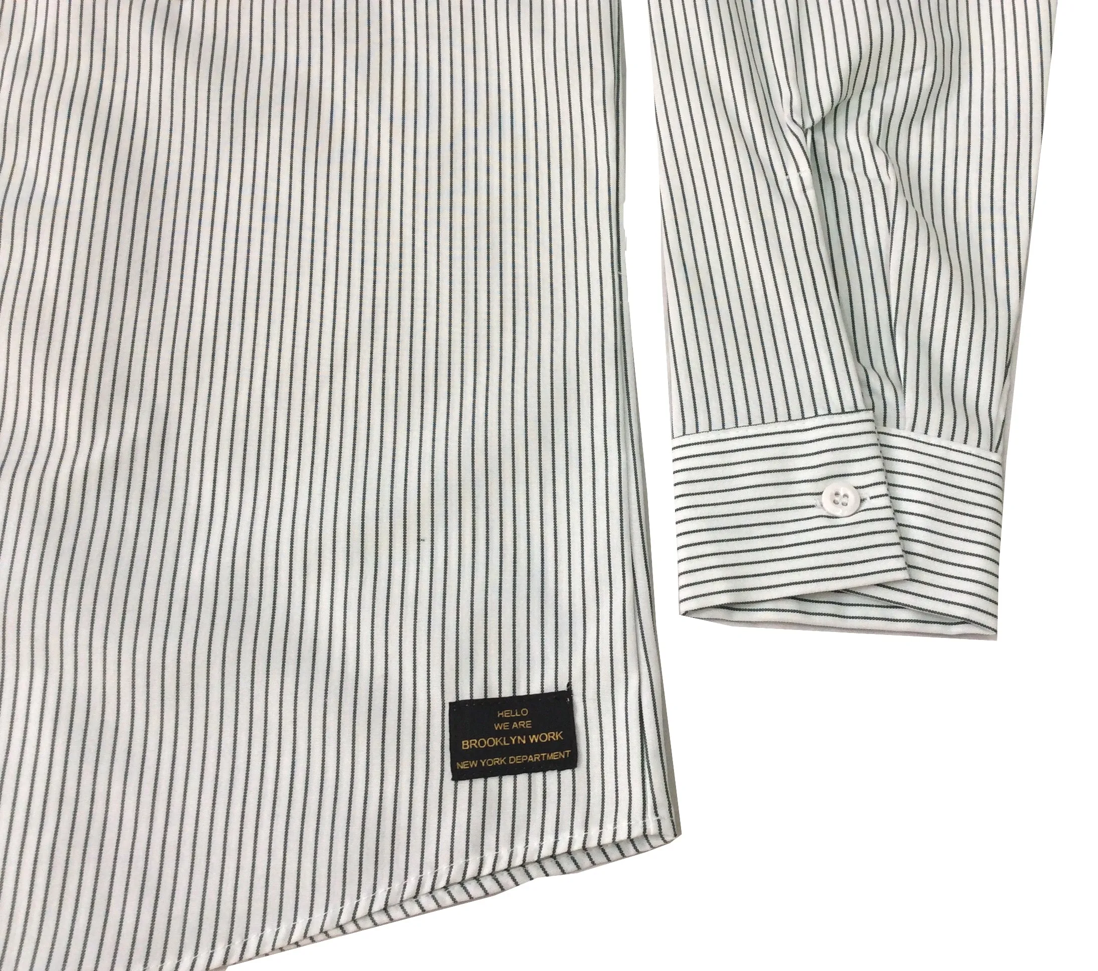 Brooklyn Work Striped Ribbon L/S Shirt White