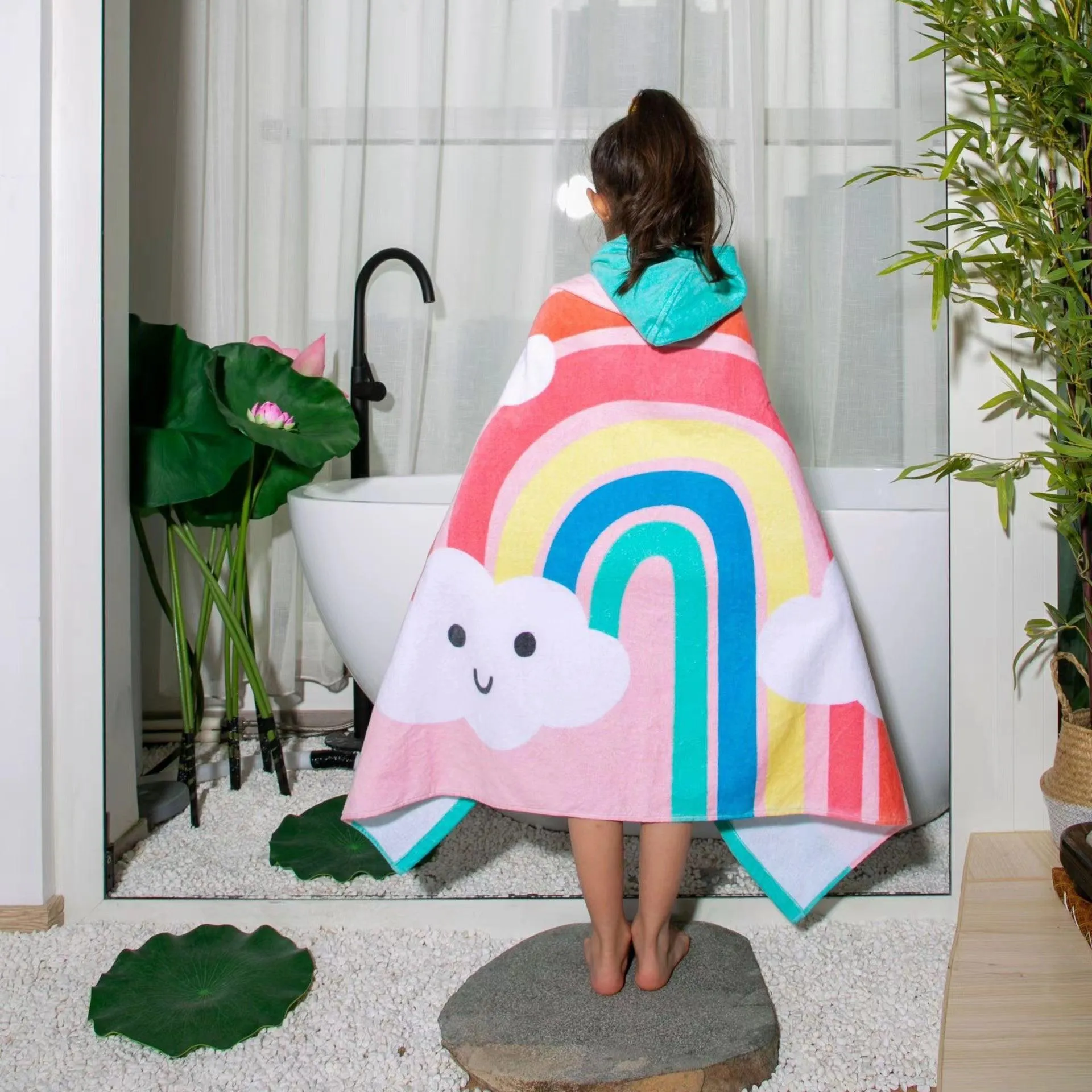 Bunny Bubbles Hooded Towel