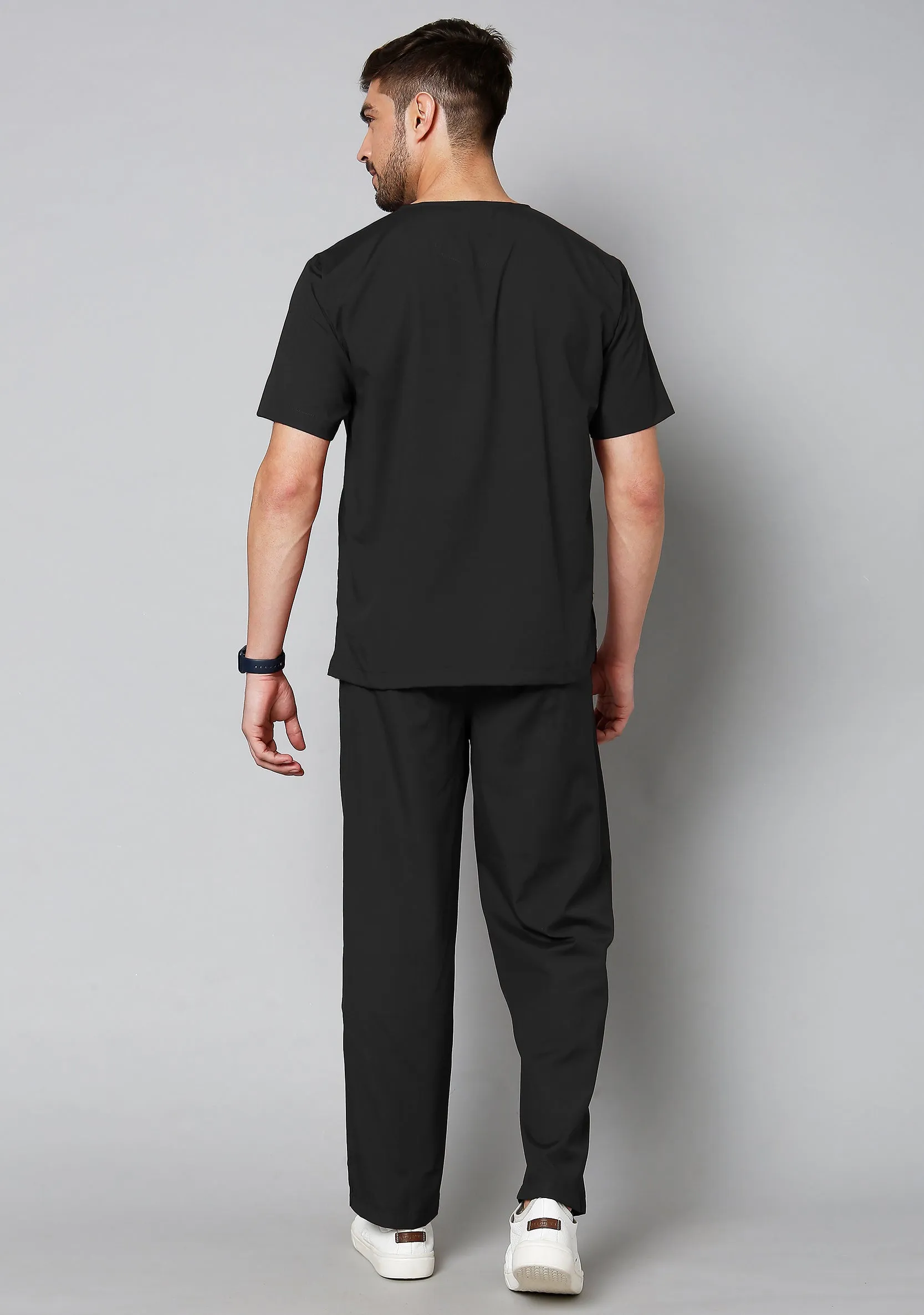 Classic Men's V-Neck (Black) 4XL Scrub - Test