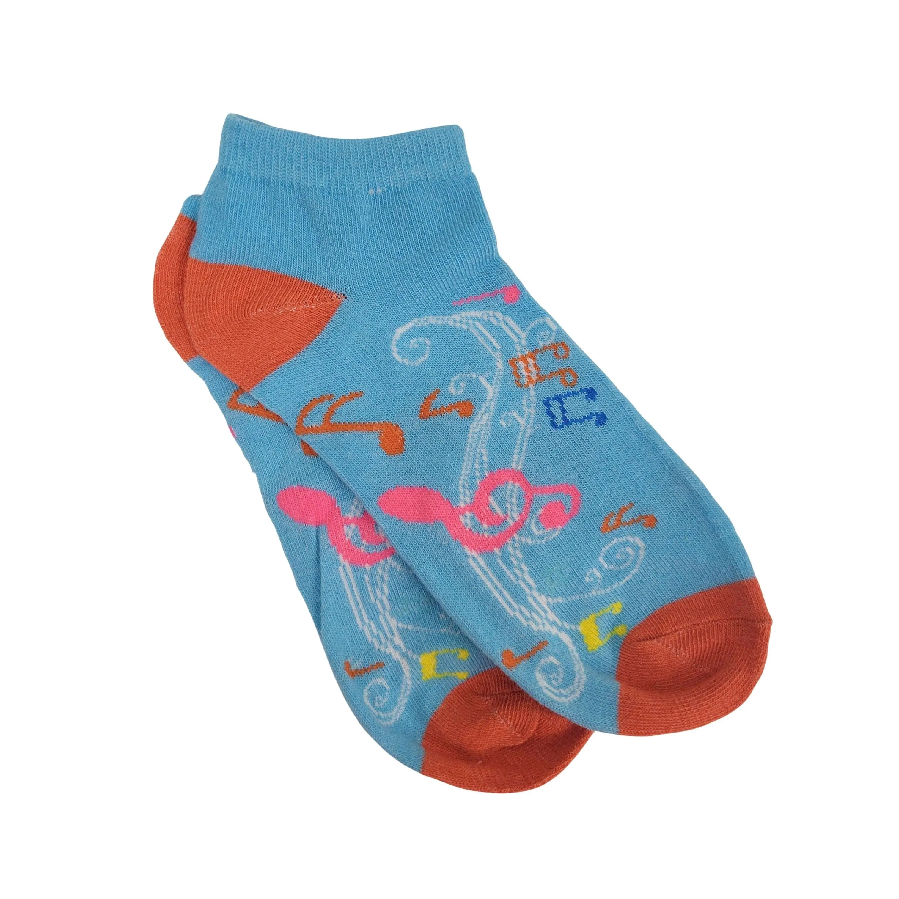 Colorful Music Note Pattern Ankle Socks (Adult Medium - Women's Shoe Sizes 5-10)