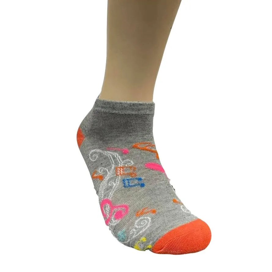 Colorful Music Note Pattern Ankle Socks (Adult Medium - Women's Shoe Sizes 5-10)