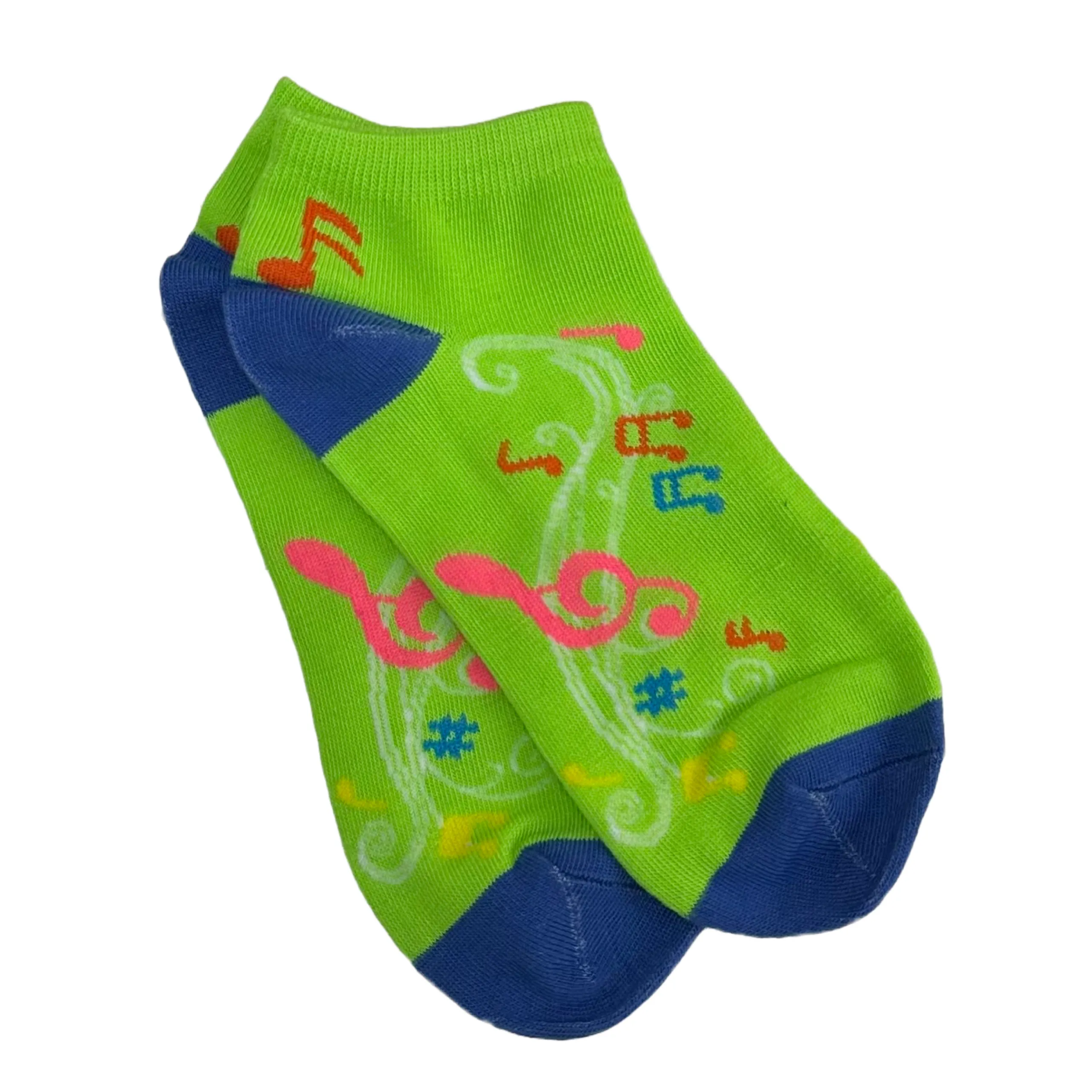 Colorful Music Note Pattern Ankle Socks (Adult Medium - Women's Shoe Sizes 5-10)