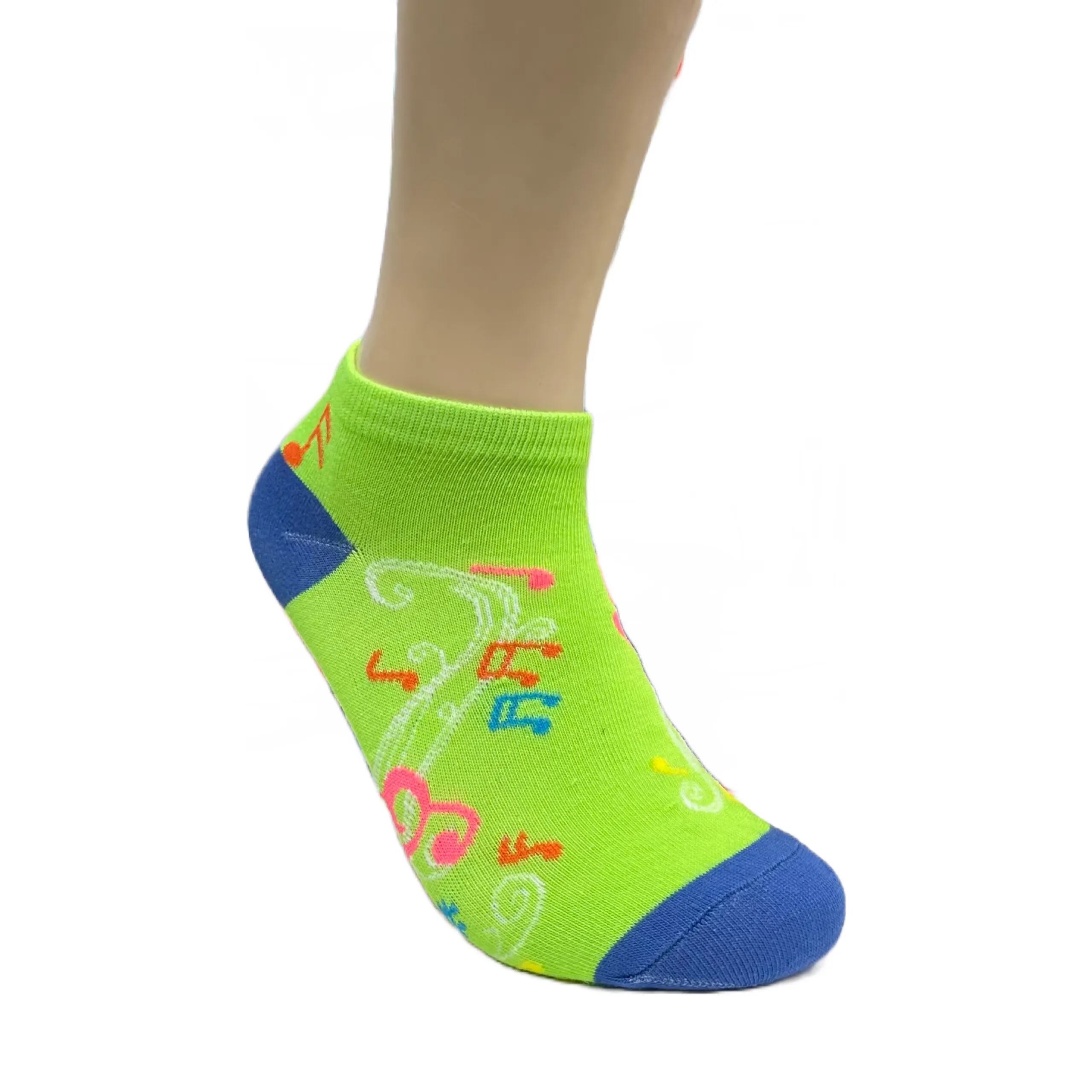 Colorful Music Note Pattern Ankle Socks (Adult Medium - Women's Shoe Sizes 5-10)