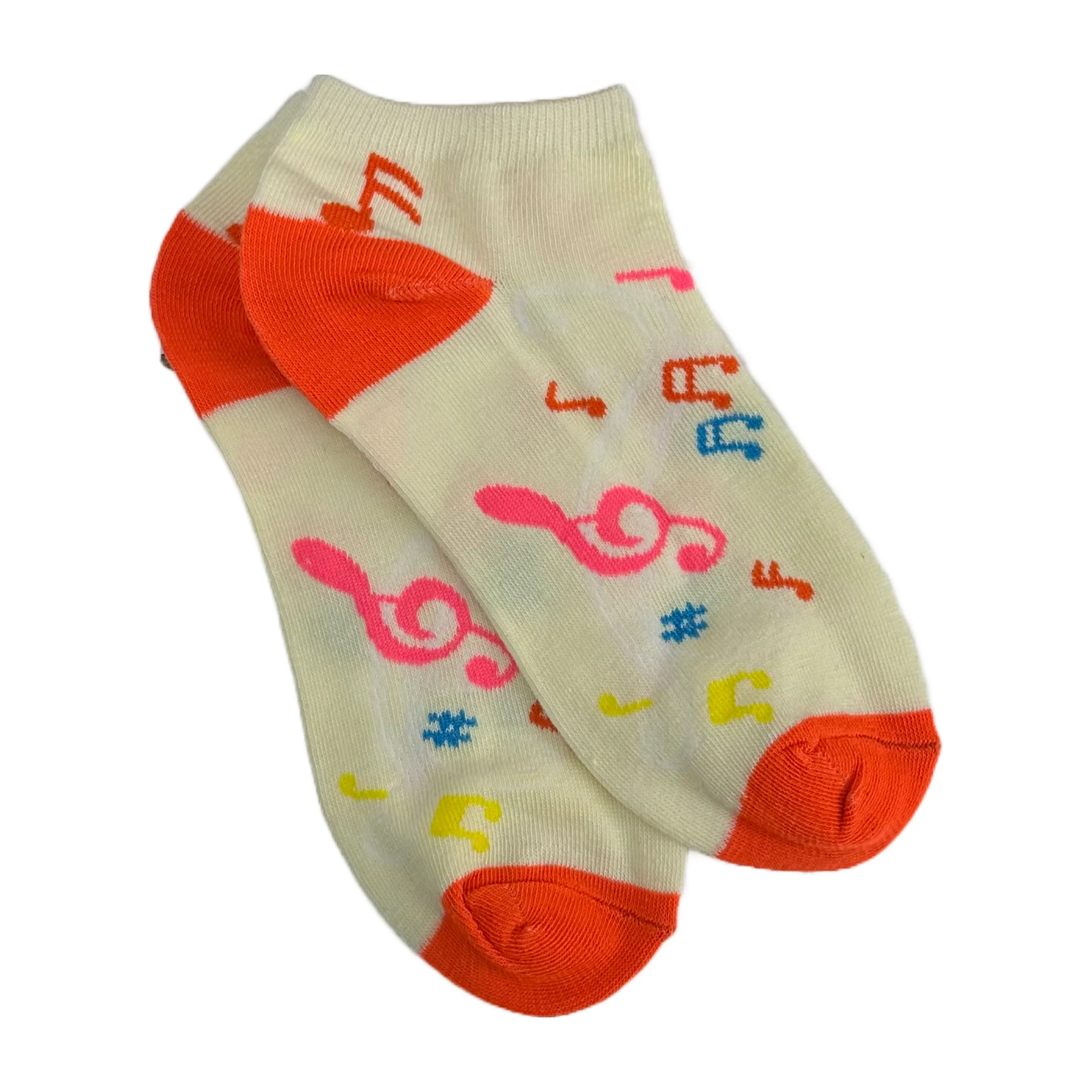 Colorful Music Note Pattern Ankle Socks (Adult Medium - Women's Shoe Sizes 5-10)