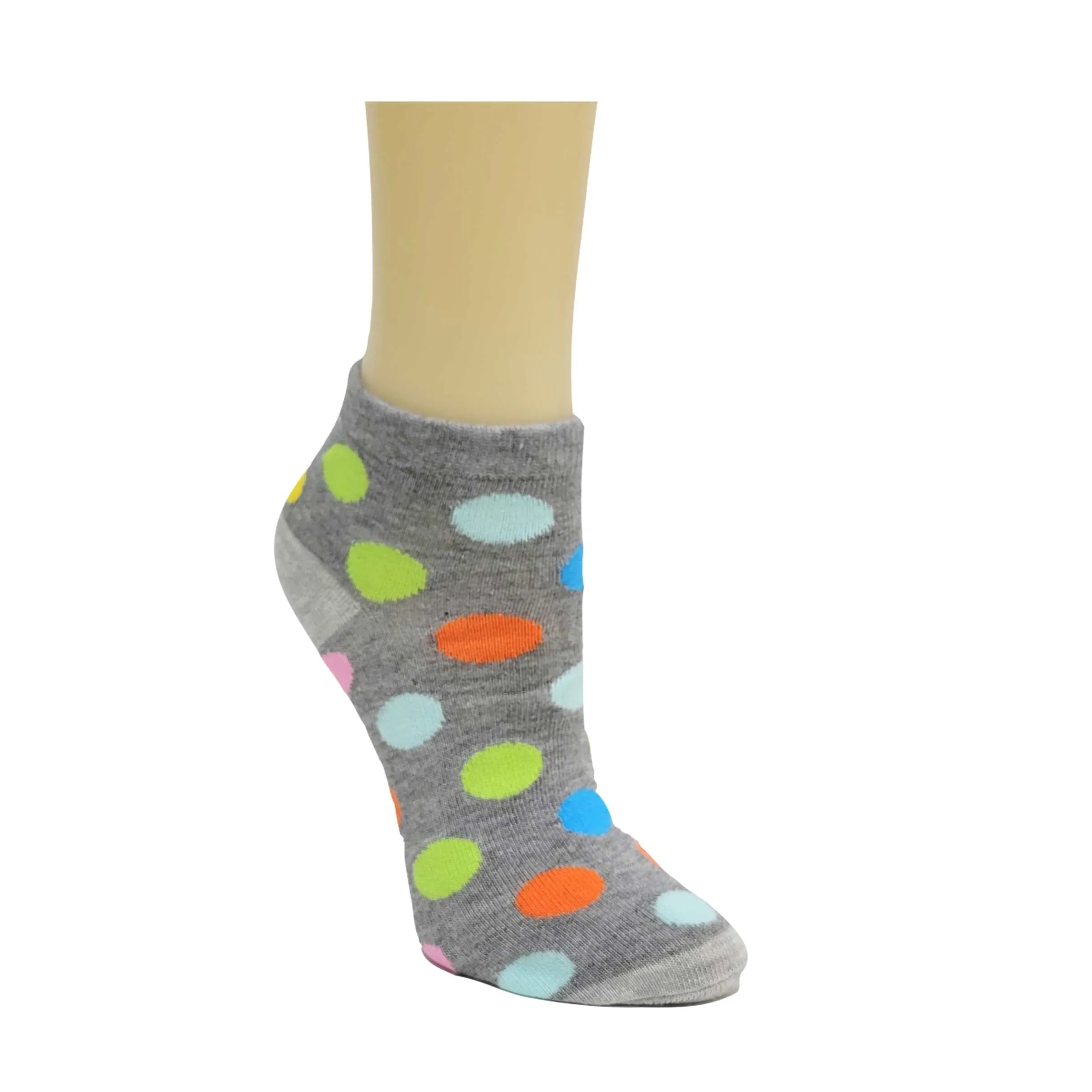 Colorful Polka Dot Patterned Ankle Socks (Adult Medium - Women's Shoe Sizes 5-10)