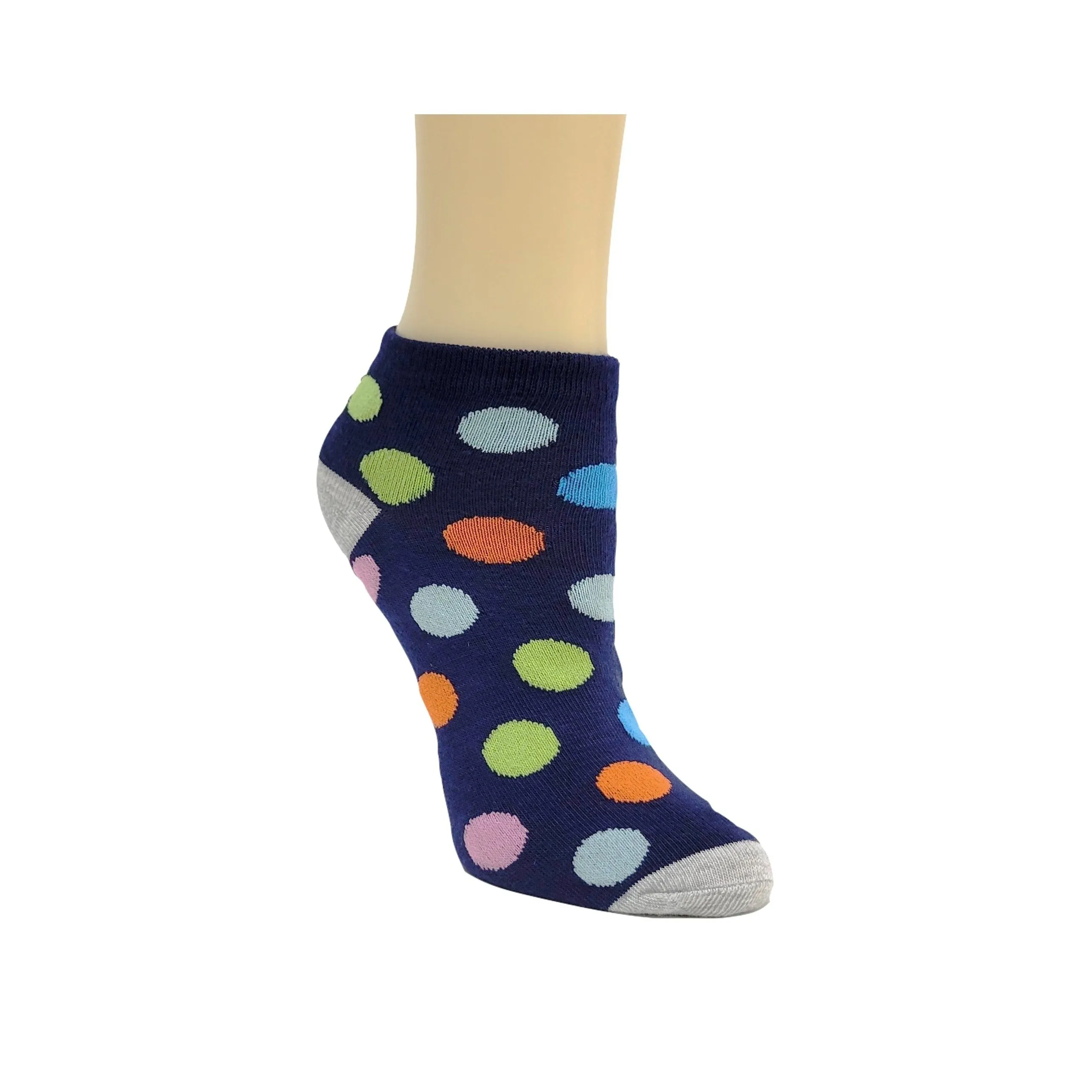 Colorful Polka Dot Patterned Ankle Socks (Adult Medium - Women's Shoe Sizes 5-10)