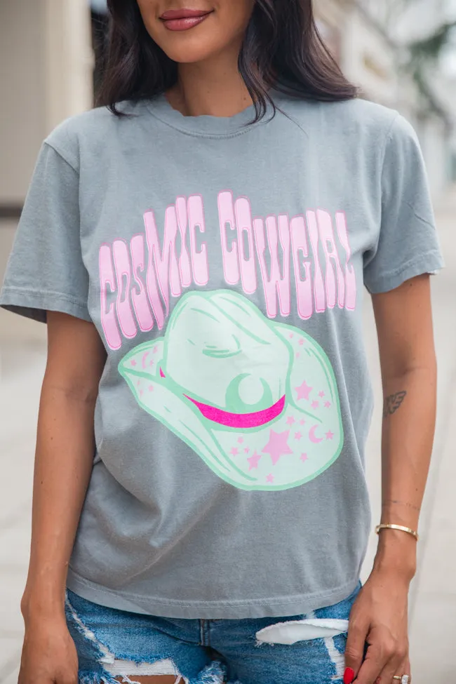 Cosmic Cowgirl Grey Comfort Colors Graphic Tee DOORBUSTER