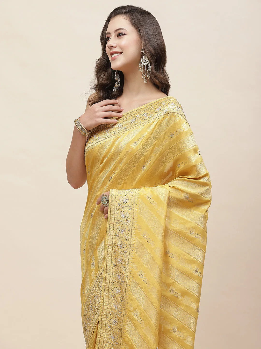 Cutdana Embroidery Banarasi Saree