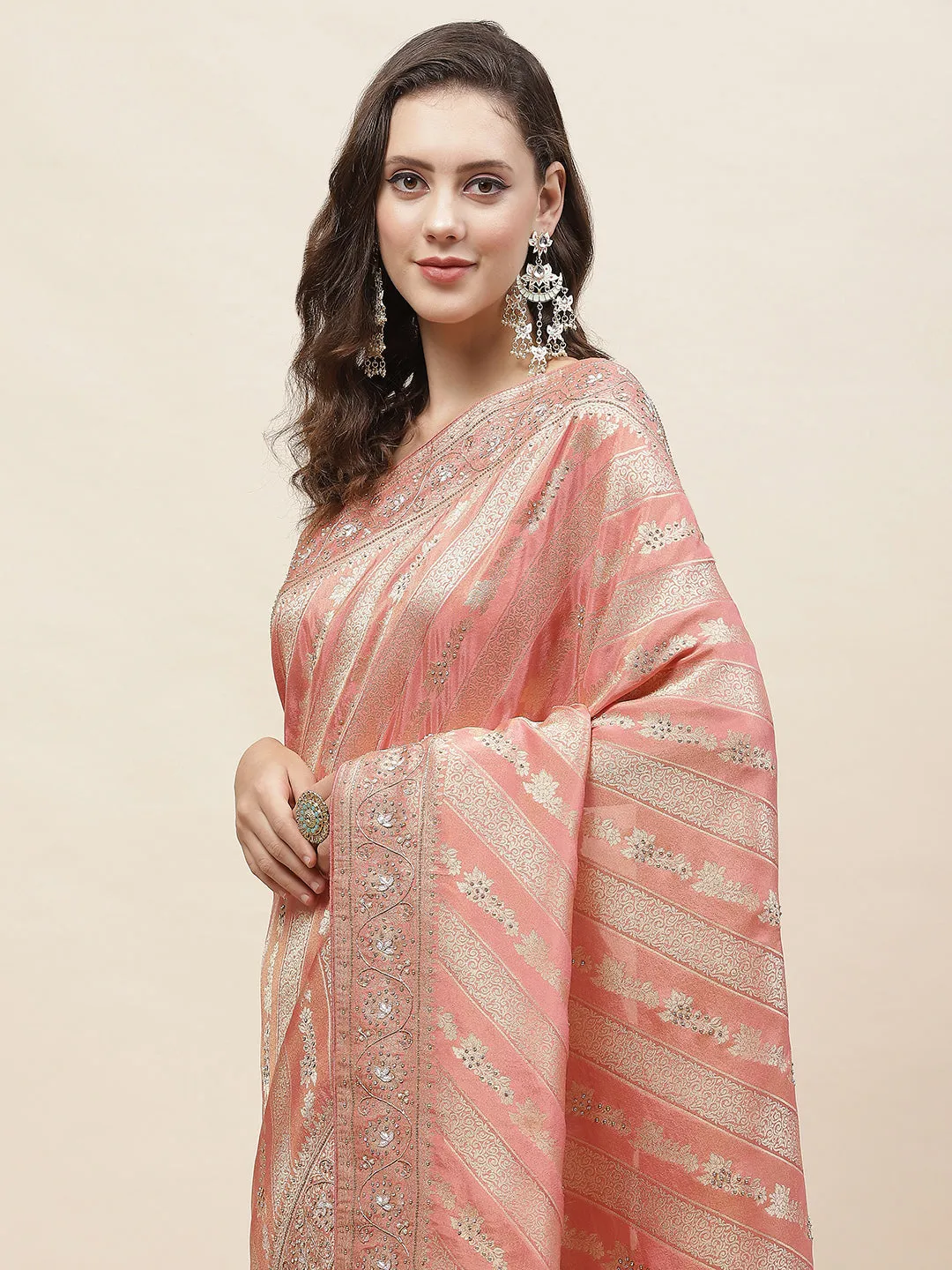 Cutdana Embroidery Banarasi Saree