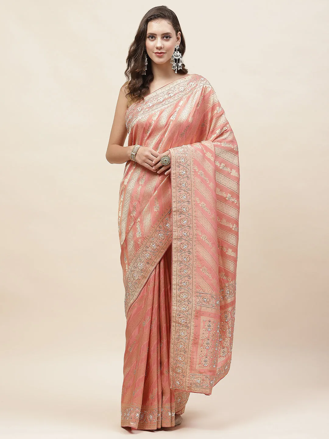 Cutdana Embroidery Banarasi Saree