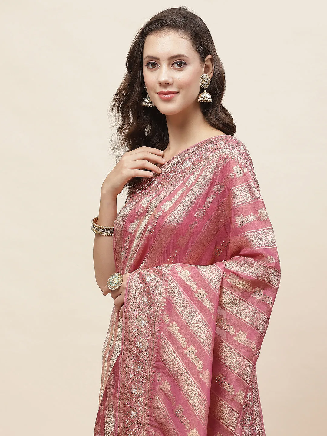 Cutdana Embroidery Banarasi Saree