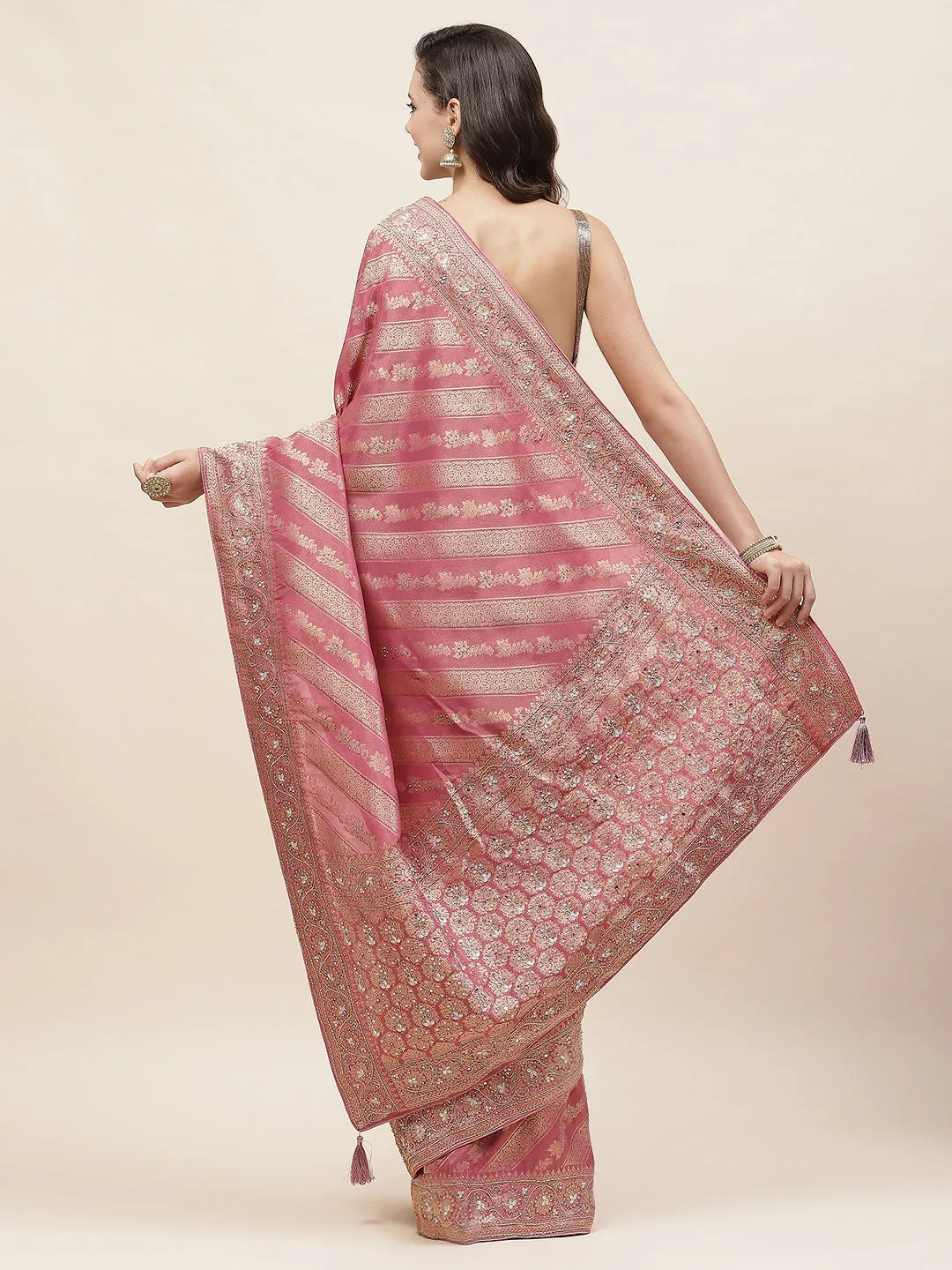 Cutdana Embroidery Banarasi Saree