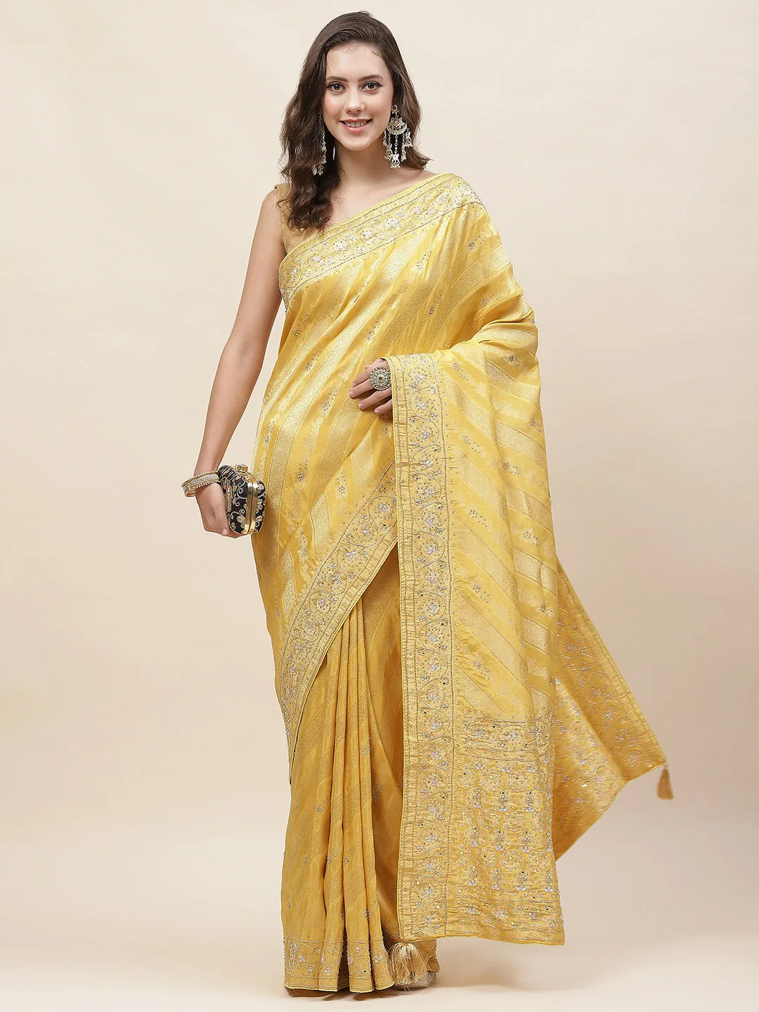 Cutdana Embroidery Banarasi Saree