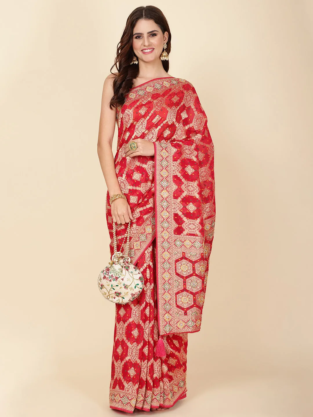 Cutdana Embroidery Georgette Saree