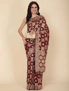 Cutdana Embroidery Georgette Saree