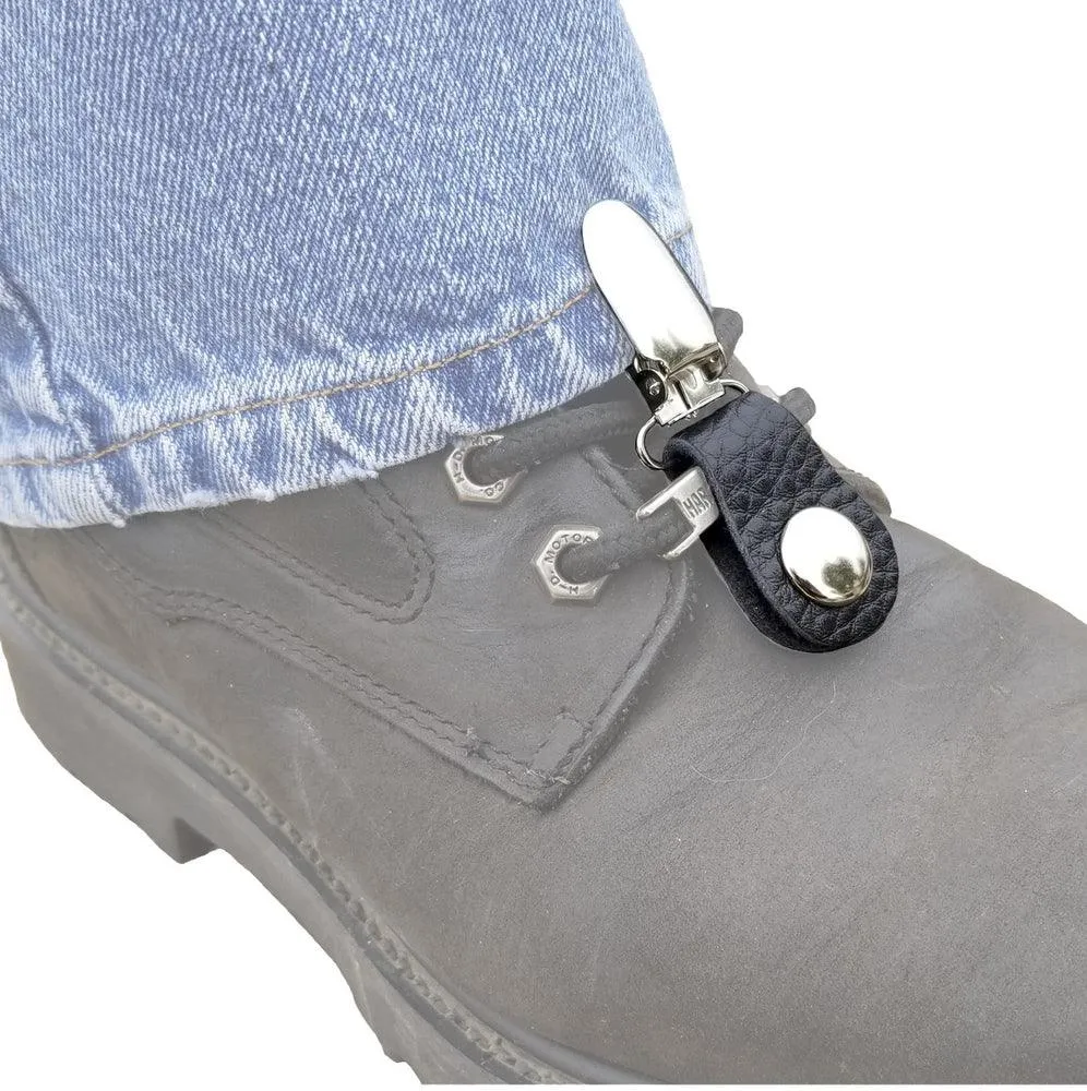 Daniel Smart Boot Clips Plain, Unisex, Leather, Black/Silver