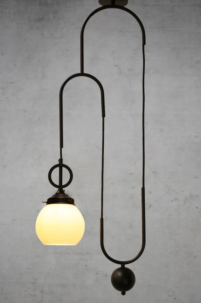 Dixon Pulley Glass Ball Pendant Light