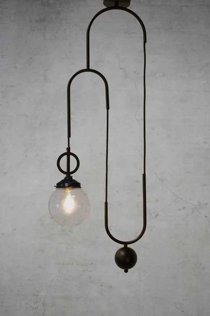 Dixon Pulley Glass Ball Pendant Light