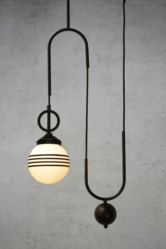 Dixon Pulley Glass Ball Pendant Light