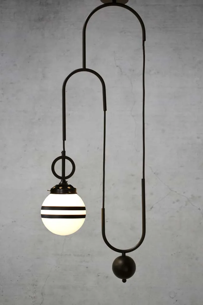 Dixon Pulley Glass Ball Pendant Light