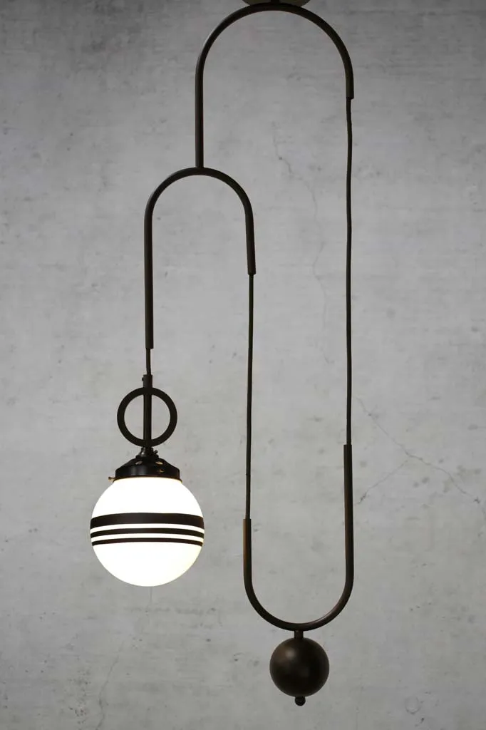 Dixon Pulley Glass Ball Pendant Light