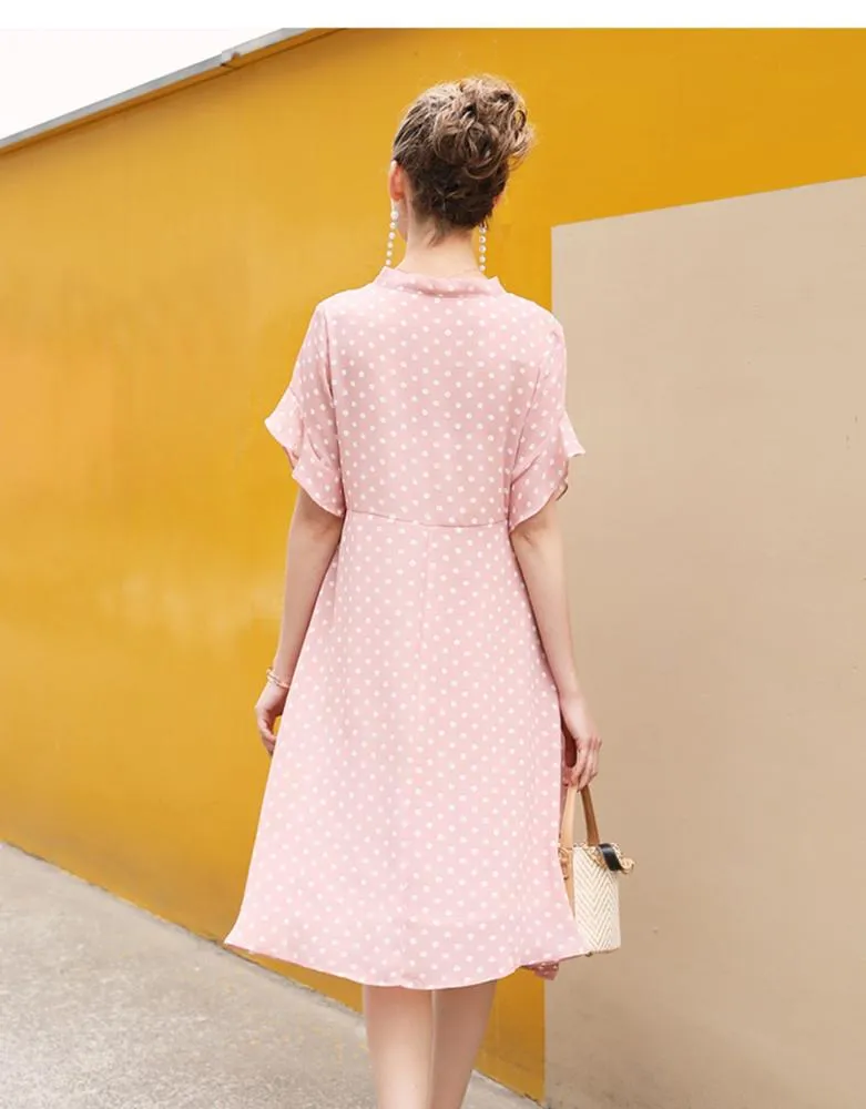 Dot You Mama Dress - Pink - FINAL SALE