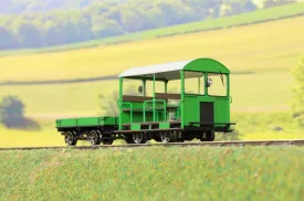 Ellis Clark Trains E1017U Finescale O Gauge Wickham Trolley & Trailer, BR (SR) Green 'Un-numbered'