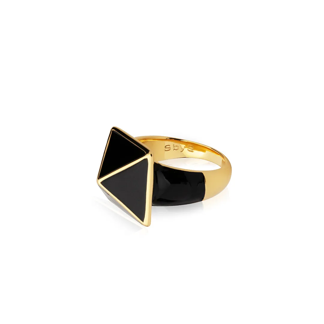 Enamel Pyramid One Stud Ring