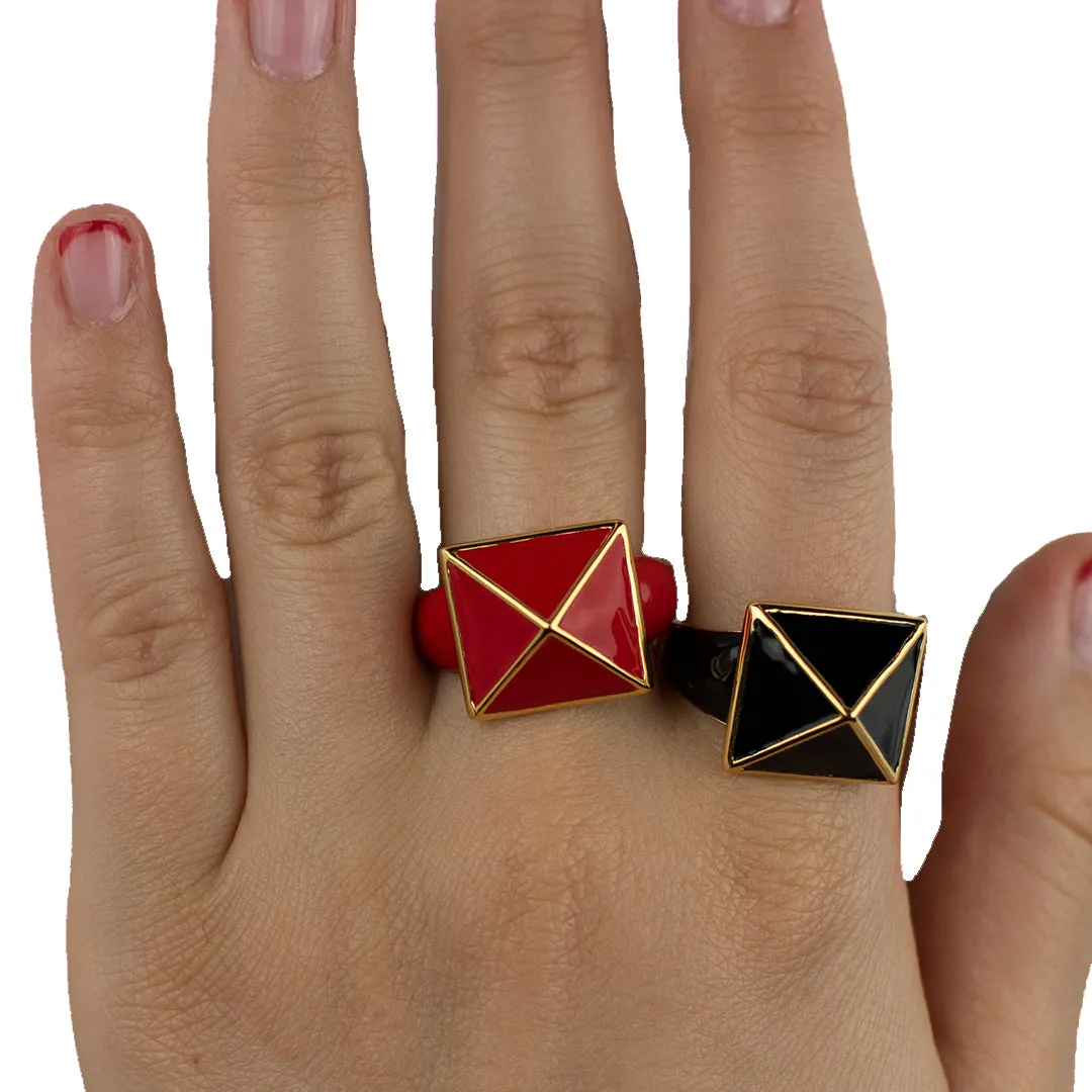 Enamel Pyramid One Stud Ring